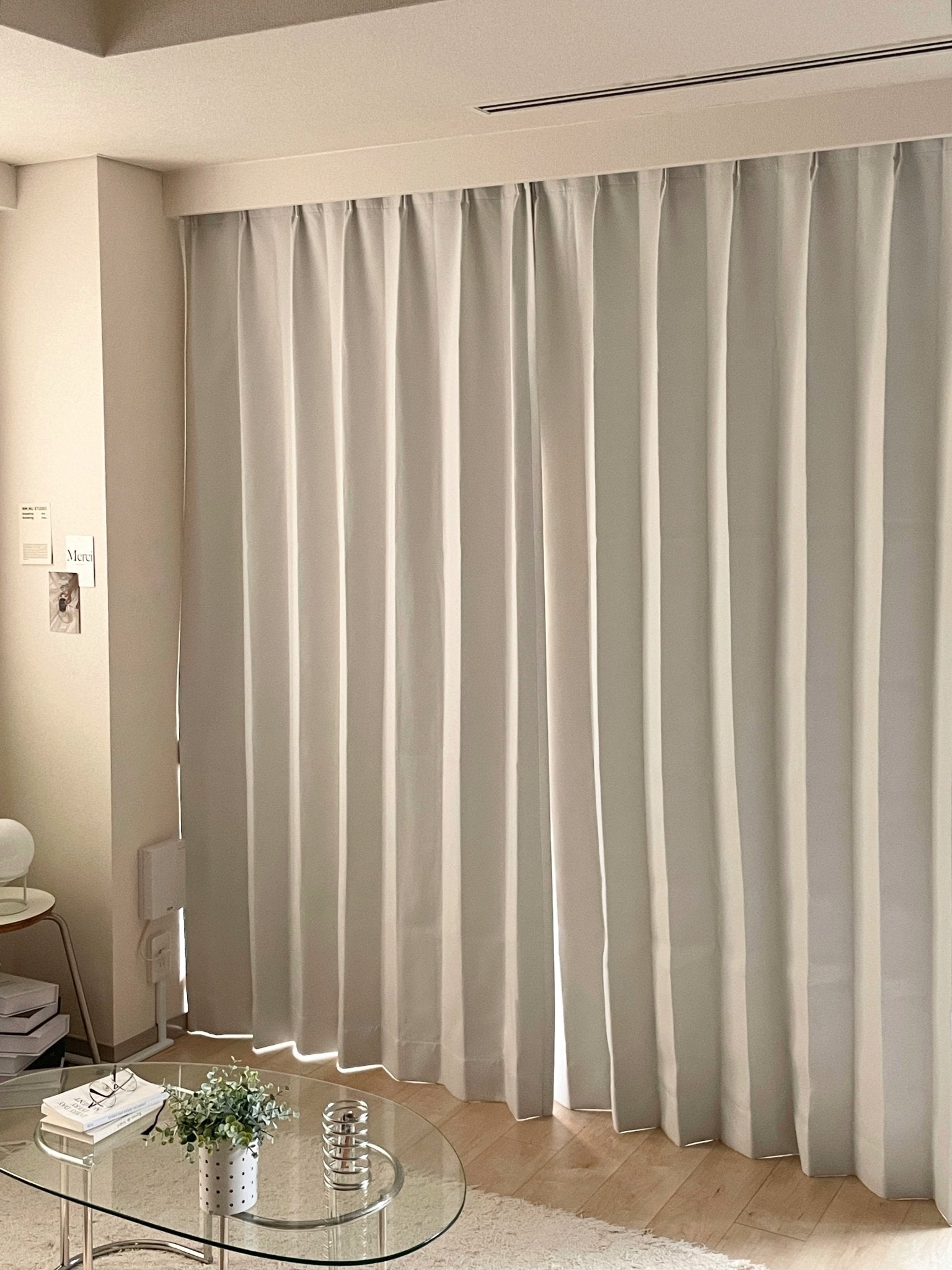 BR - 7350 - Little Rooms select - フルオーダー|白い完全遮光カーテン(1.5倍ヒダ)1枚