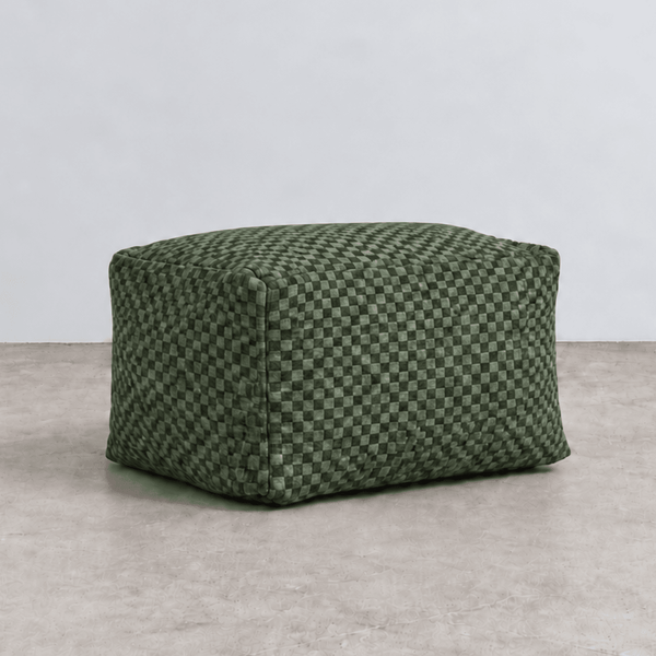 LOOSY ビーズオットマン Check Chenille -Green