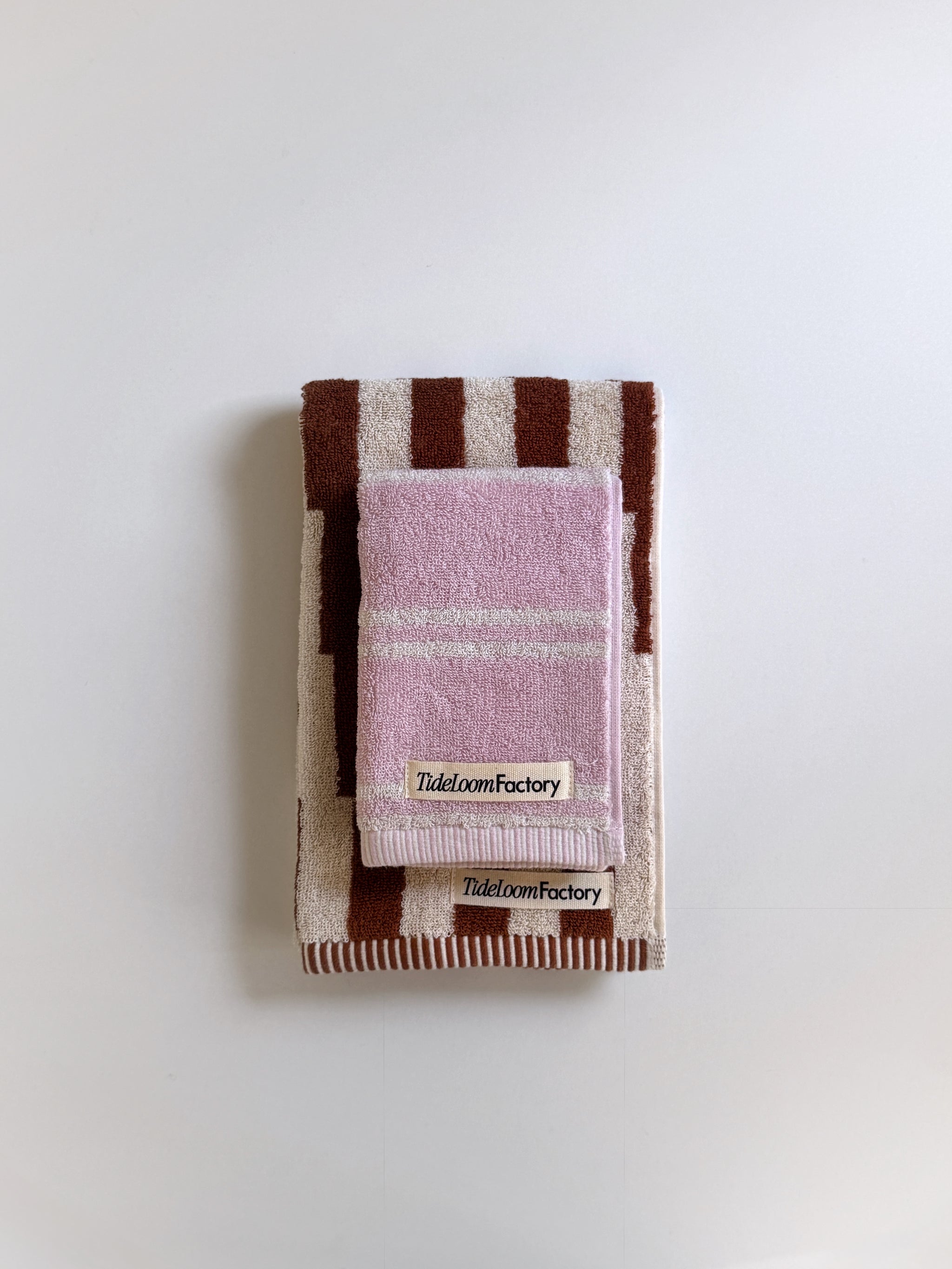 TLF タオル2枚セット | Spring Haze Stripe / Sand Ripple Check