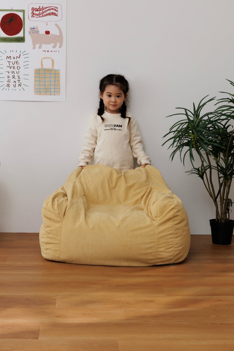 OR-10059-LOOSY-LOOSY 1人掛けビーズソファ ミニ Soft Yellow