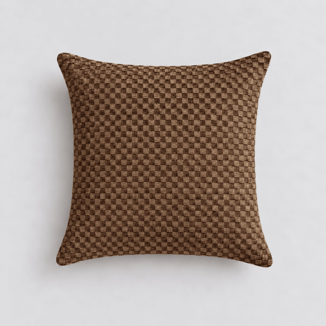 OR-10301-LOOSY-LOOSY クッションカバー Check Chenille -Brown