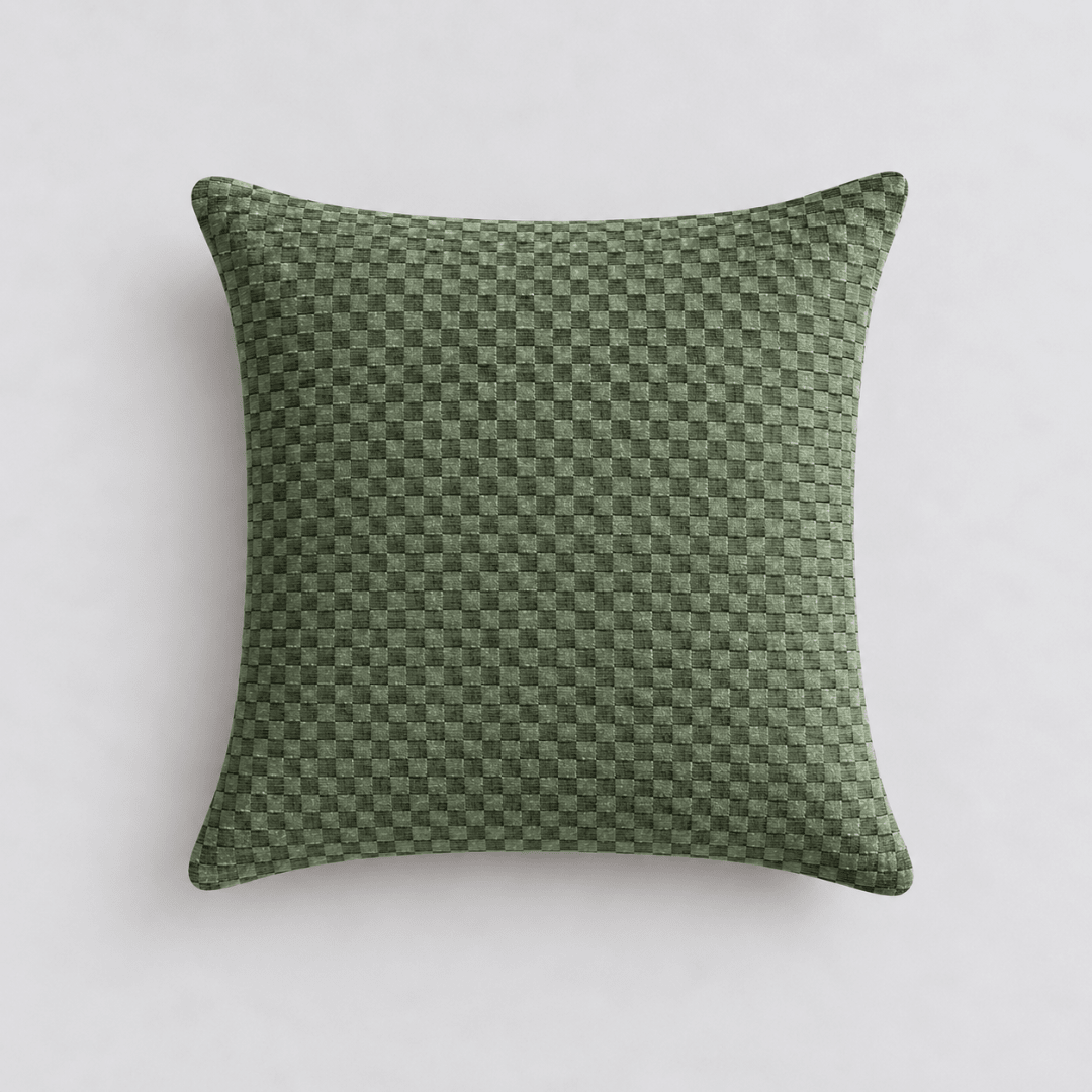 OR-10309-LOOSY-LOOSY クッションカバー Check Chenille -Green