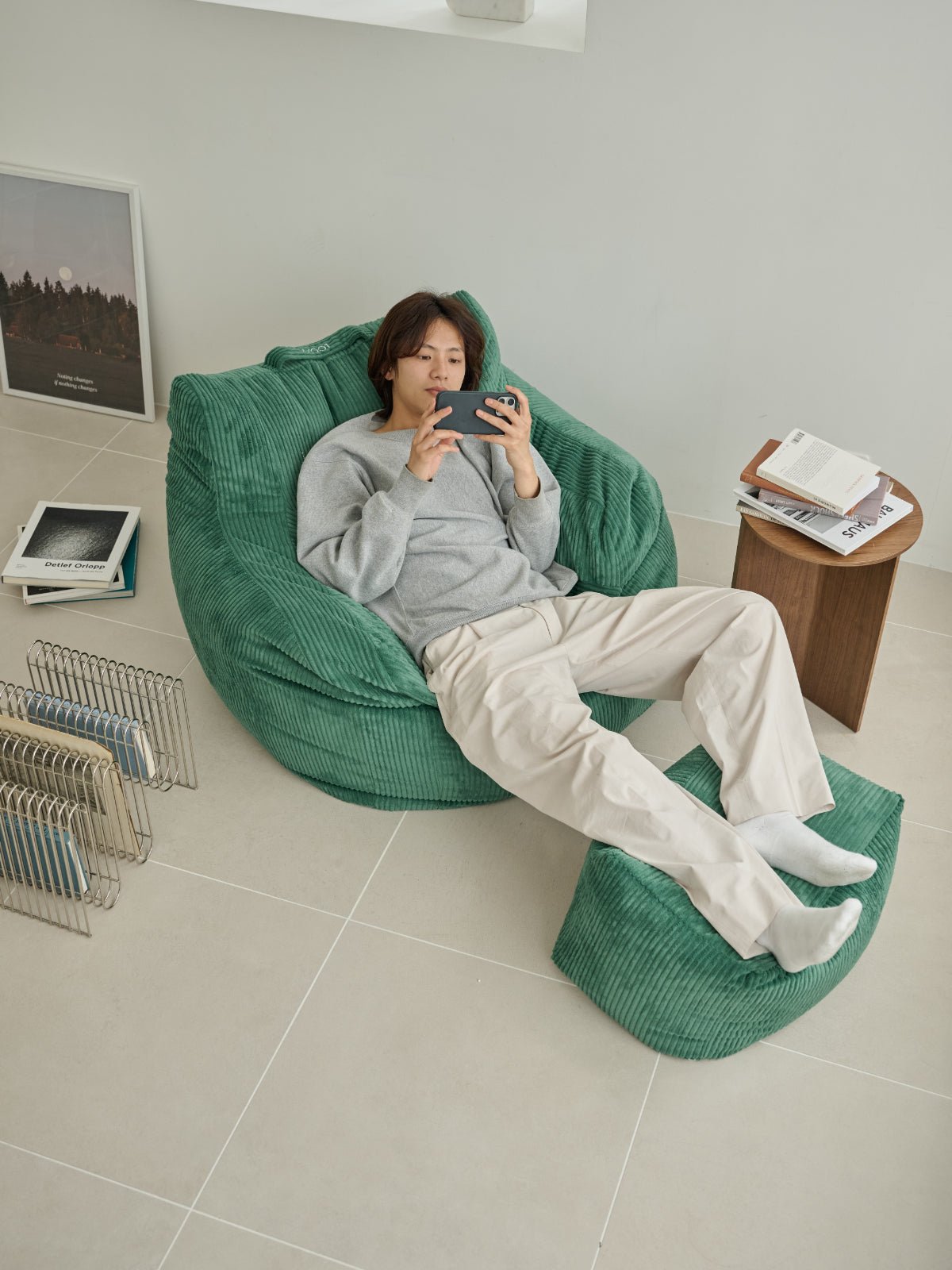 OR - 5634 - LOOSY - LOOSY ビーズオットマン GREEN