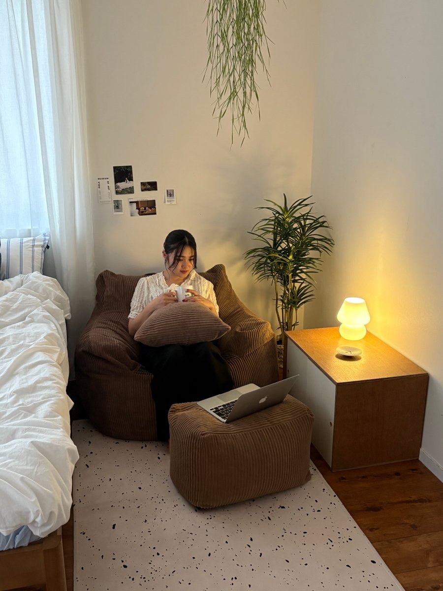 OR - 5929 - LOOSY - HUGME ビーズオットマン Brown