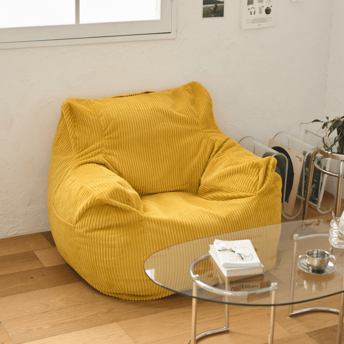 OR-6852-LOOSY-LOOSY 1人掛けビーズソファ Mustard