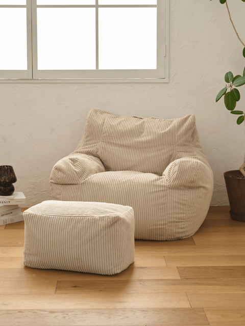 OR - 6864 - LOOSY - HUGME 1人掛けビーズソfa BEIGE