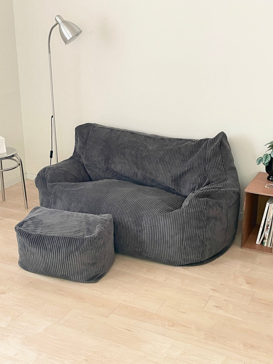 OR - 7322 - LOOSY - HUGME 2人掛けビーズソファ 付替カバー Charcoal