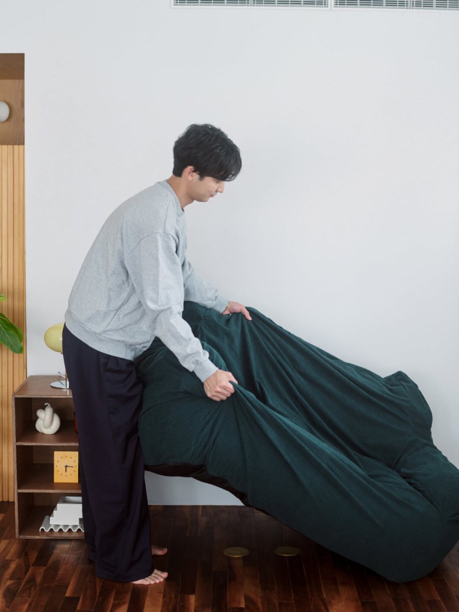 OR - 9103 - LOOSY - HUGME 2人掛けビーズソファ Dark Green