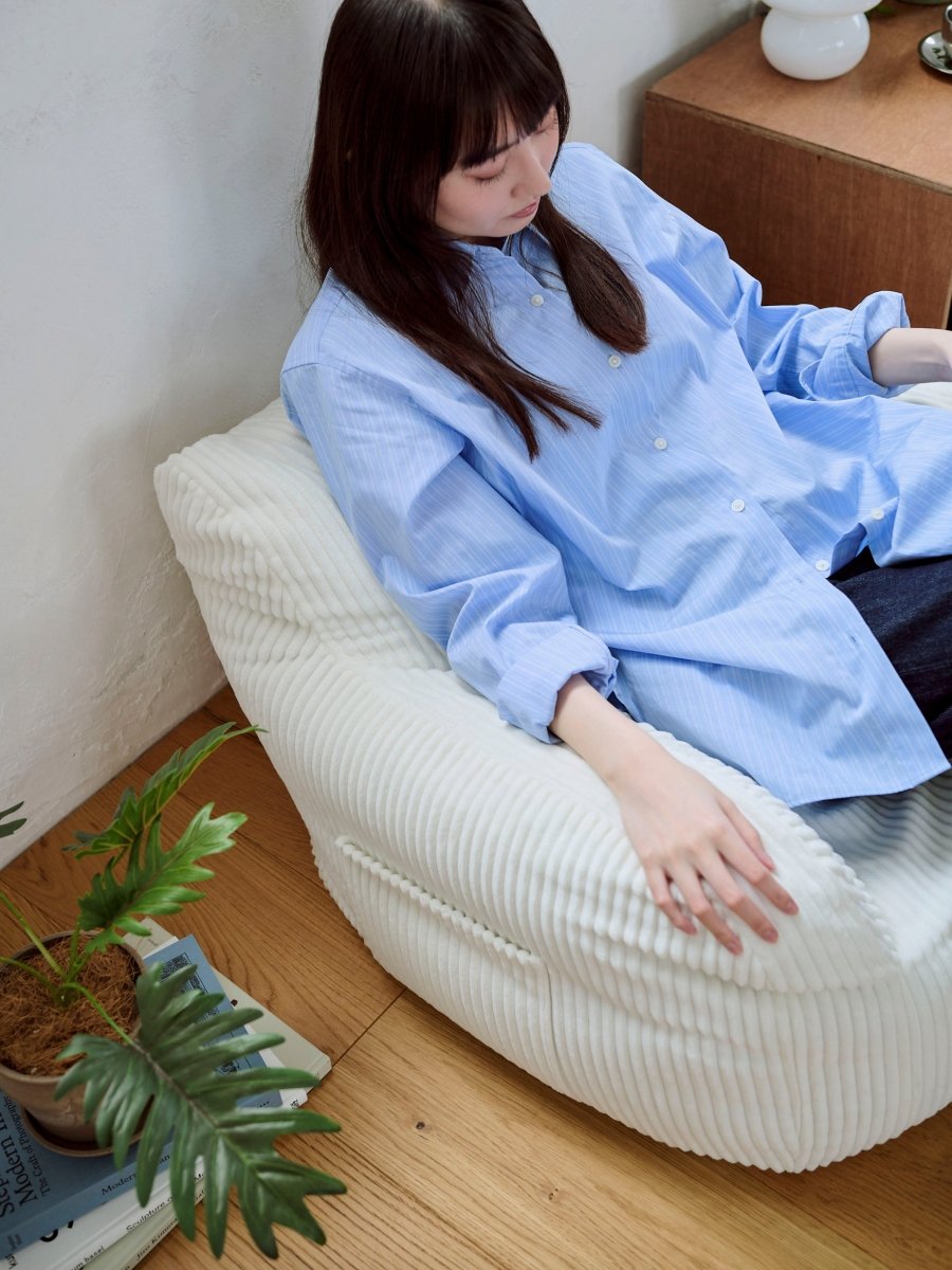 OR - 9196 - LOOSY - HUGME 1人掛けビーズソファ ミニ Ivory