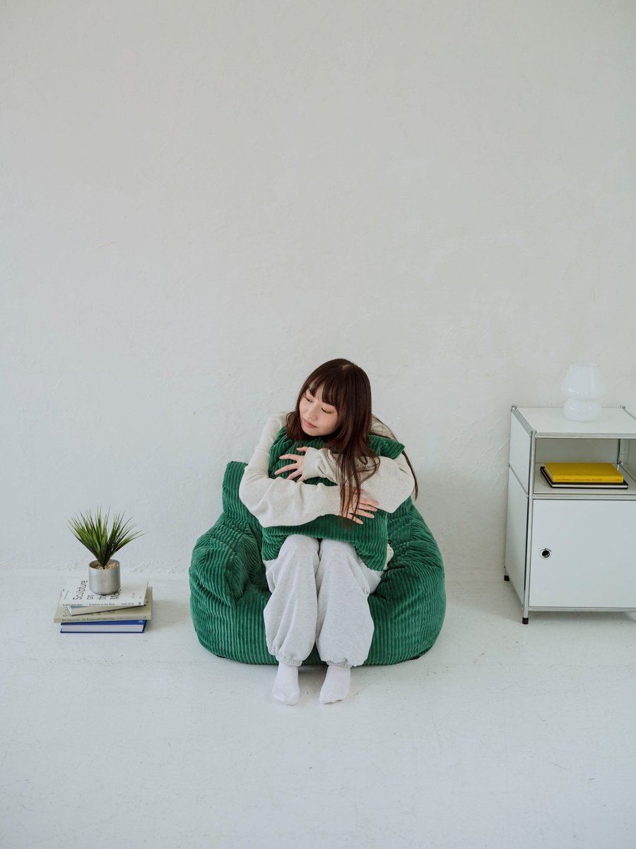 OR - 9198 - LOOSY - HUGME 1人掛けビーズソファ ミニ Green