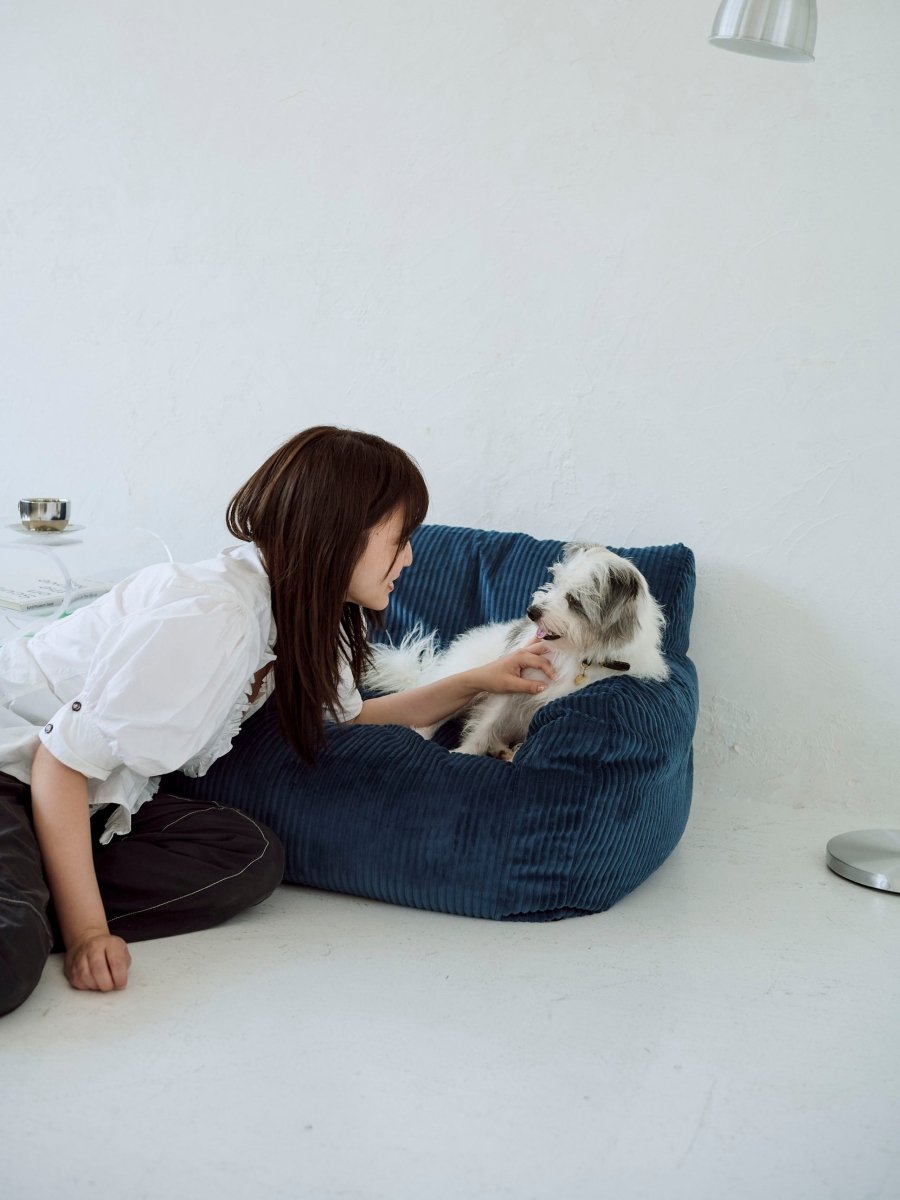 OR - 9200 - LOOSY - HUGME 1人掛けビーズソファ ミニ Navy
