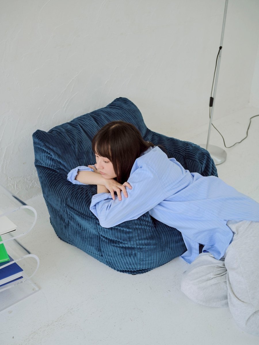 OR - 9200 - LOOSY - HUGME 1人掛けビーズソファ ミニ Navy