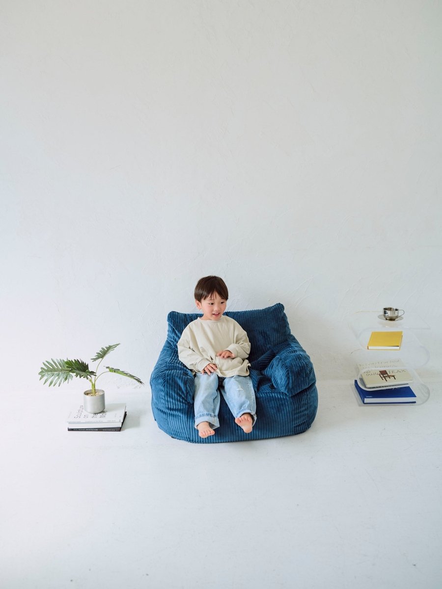 OR - 9200 - LOOSY - HUGME 1人掛けビーズソファ ミニ Navy