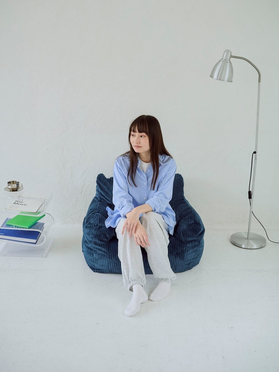 OR - 9200 - LOOSY - HUGME 1人掛けビーズソファ ミニ Navy