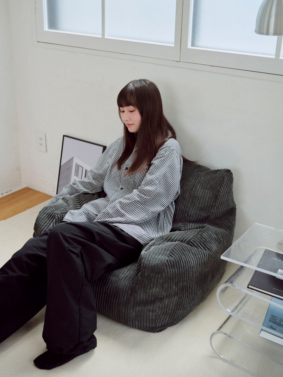 OR - 9202 - LOOSY - HUGME 1人掛けビーズソファ ミニ Charcoal