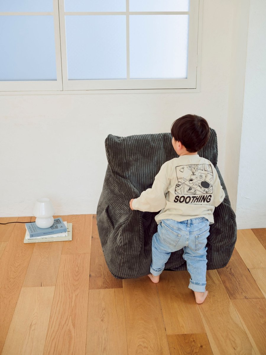 OR - 9202 - LOOSY - HUGME 1人掛けビーズソファ ミニ Charcoal