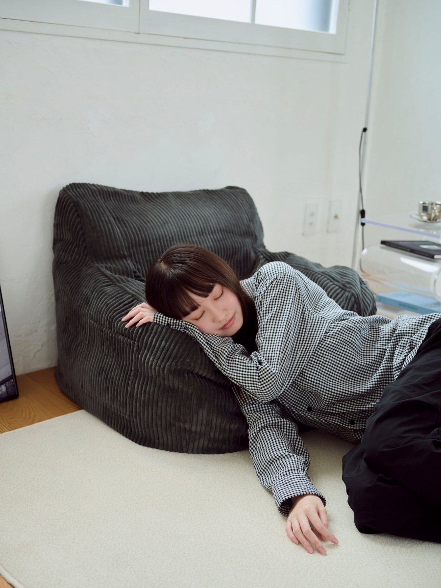OR - 9202 - LOOSY - HUGME 1人掛けビーズソファ ミニ Charcoal