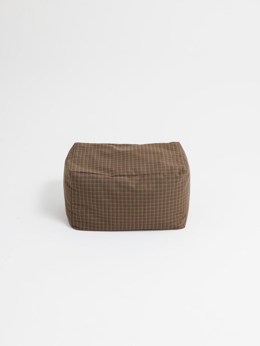 OR - 9563 - LOOSY - HUGME ビーズオットマン 付替カバー Brown Check