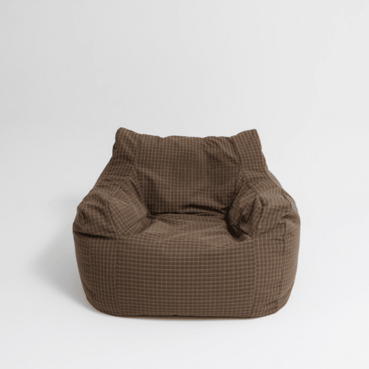 OR-9565-LOOSY-LOOSY 1人掛けビーズソファ Brown Check