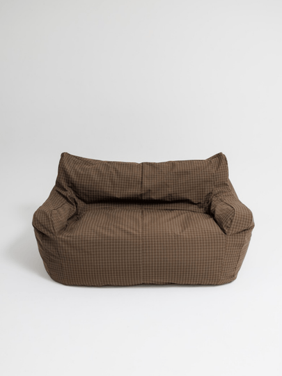 OR - 9567 - LOOSY - HUGME 2人掛けビーズソファ Brown Check