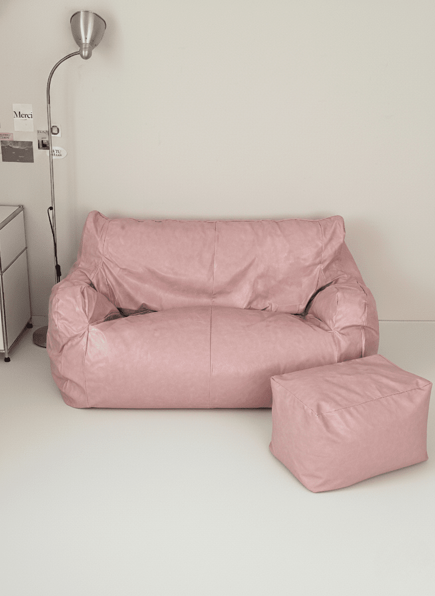 OR-9822 - LOOSY - LOOSY 2人掛けビーズソファ Glossy Pink