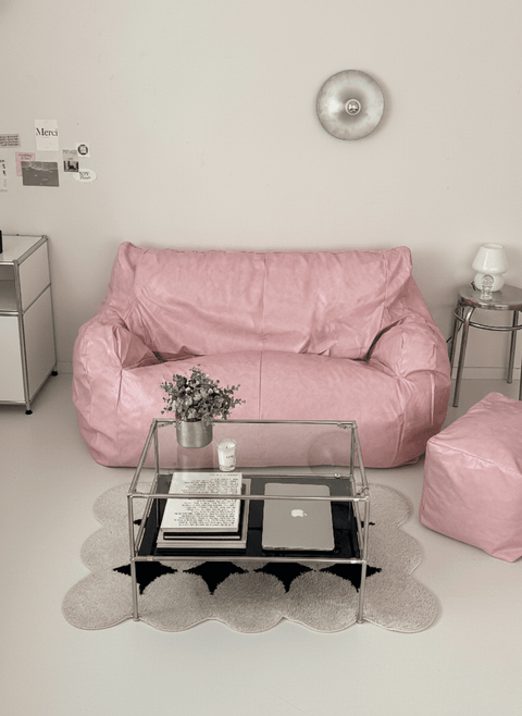 OR-9822 - LOOSY - LOOSY 2人掛けビーズソファ Glossy Pink