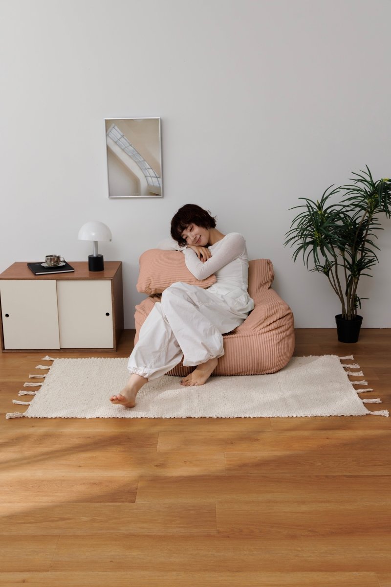 SE-10064-LOOSY-LOOSY 1人掛けビーズソファ ミニ Coral Pink