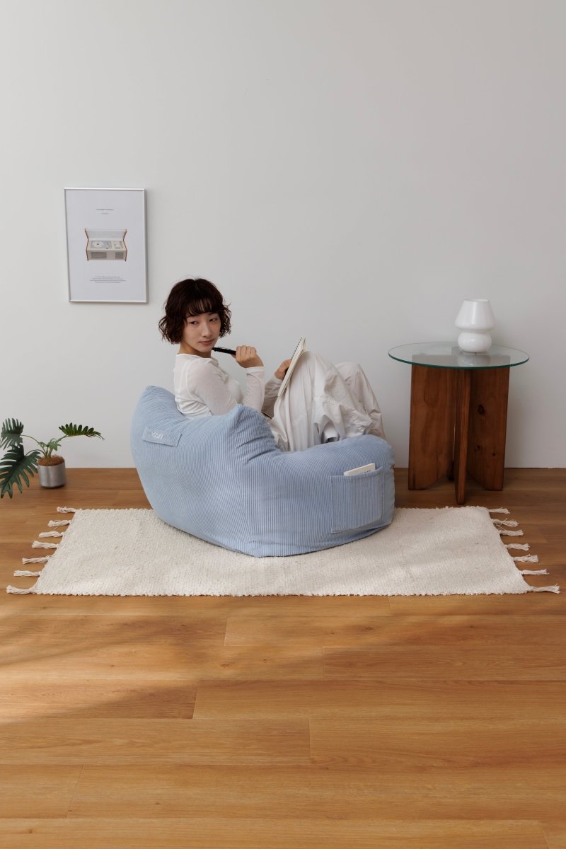 SE-10066-LOOSY-LOOSY 1人掛けビーズソファ ミニ Powder Blue