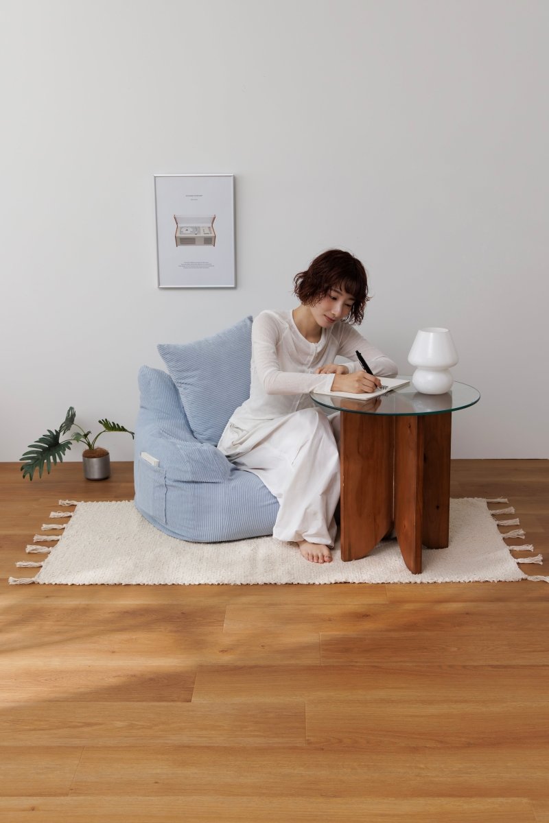 SE-10066-LOOSY-LOOSY 1人掛けビーズソファ ミニ Powder Blue