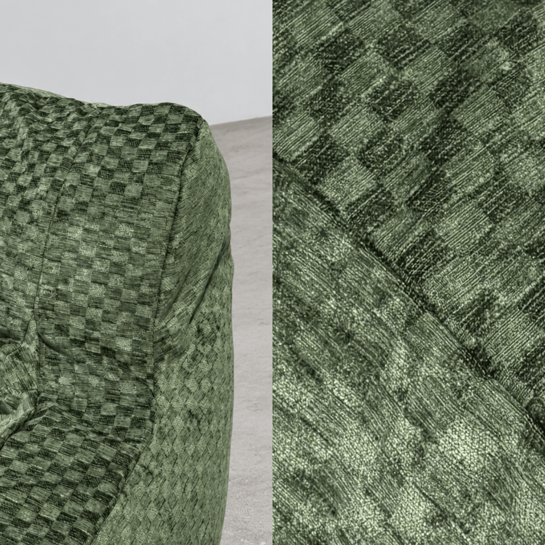 SE-10371-LOOSY-LOOSY 1人掛けビーズソファ Check Chenille -Green