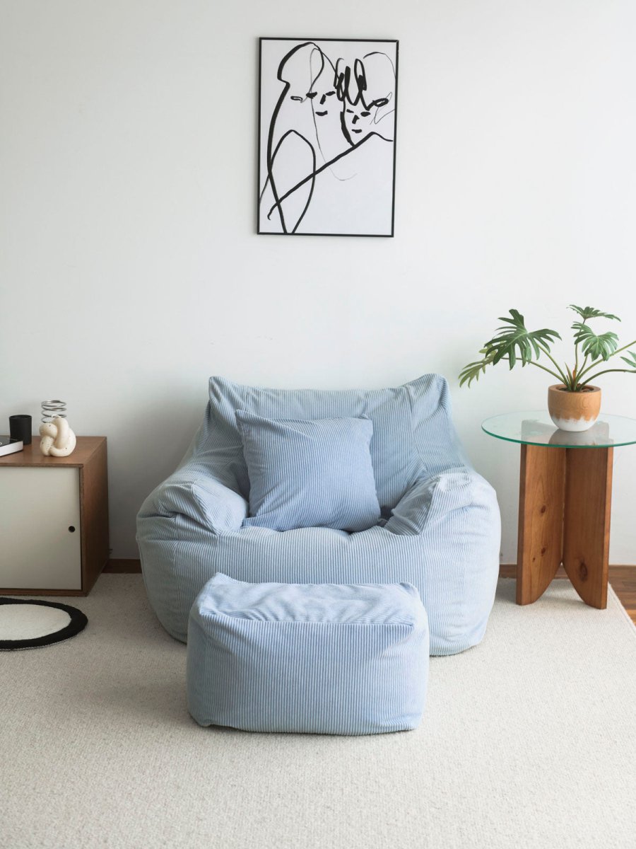 SE - 9129 - LOOSY - HUGME 1人掛けビーズソファ Powder Blue