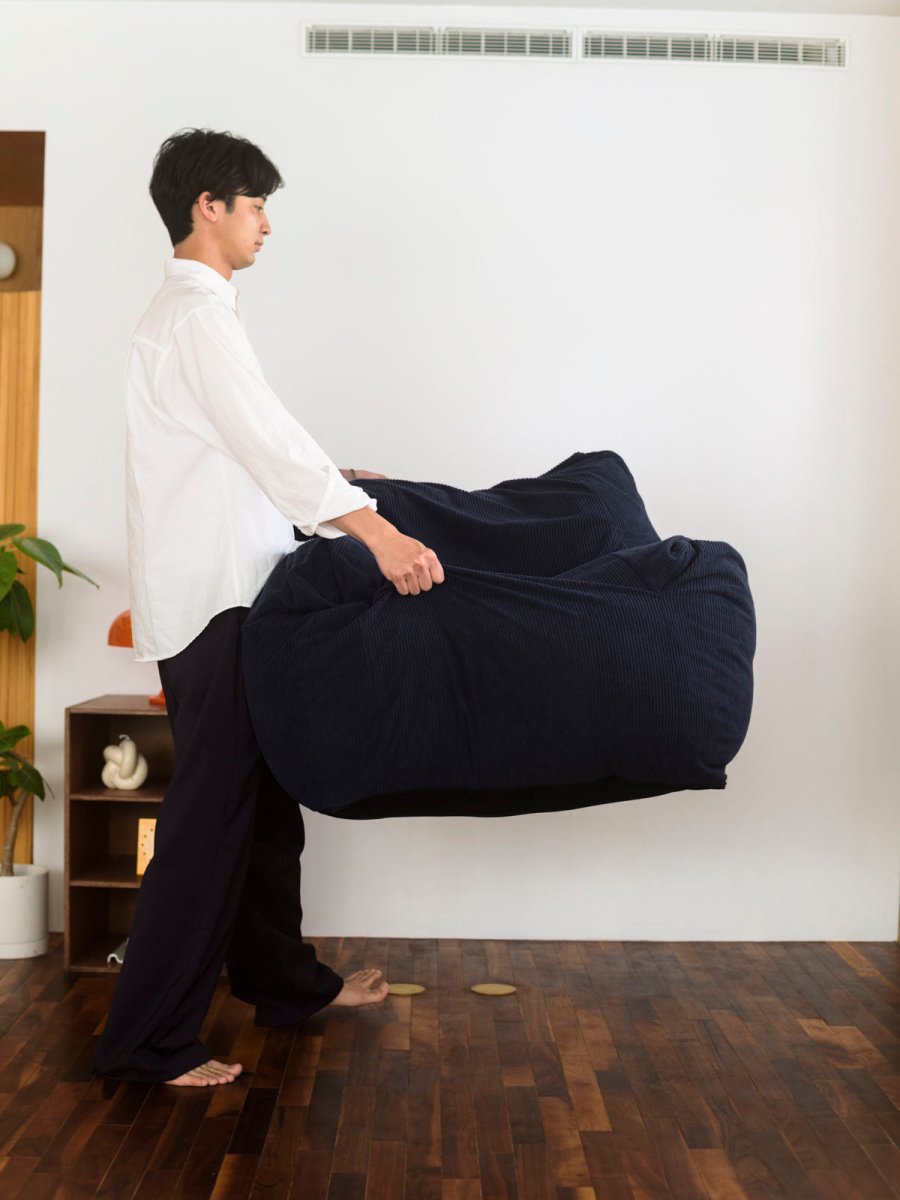 SE - 9164 - LOOSY - HUGME 1人掛けビーズソファ Dark Blue