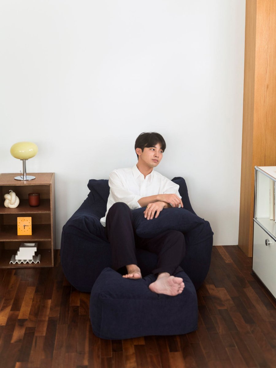 SE - 9164 - LOOSY - HUGME 1人掛けビーズソファ Dark Blue
