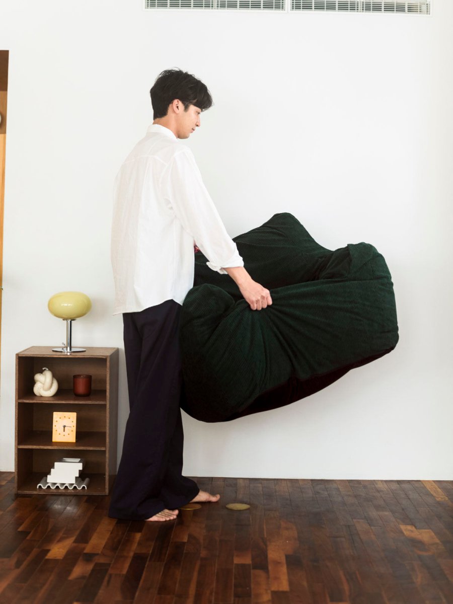 SE - 9167 - LOOSY - HUGME 1人掛けビーズソファ Dark Green