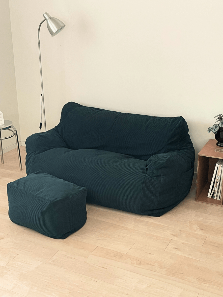 SE - 9282 - LOOSY - HUGME 2人掛けビーズソファ Dark Green
