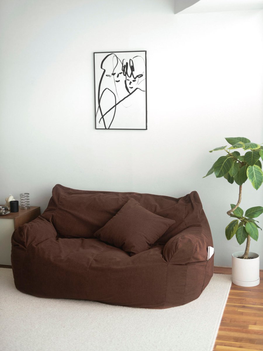 SE - 9286 - LOOSY - HUGME 2人掛けビーズソファ Dark Brown