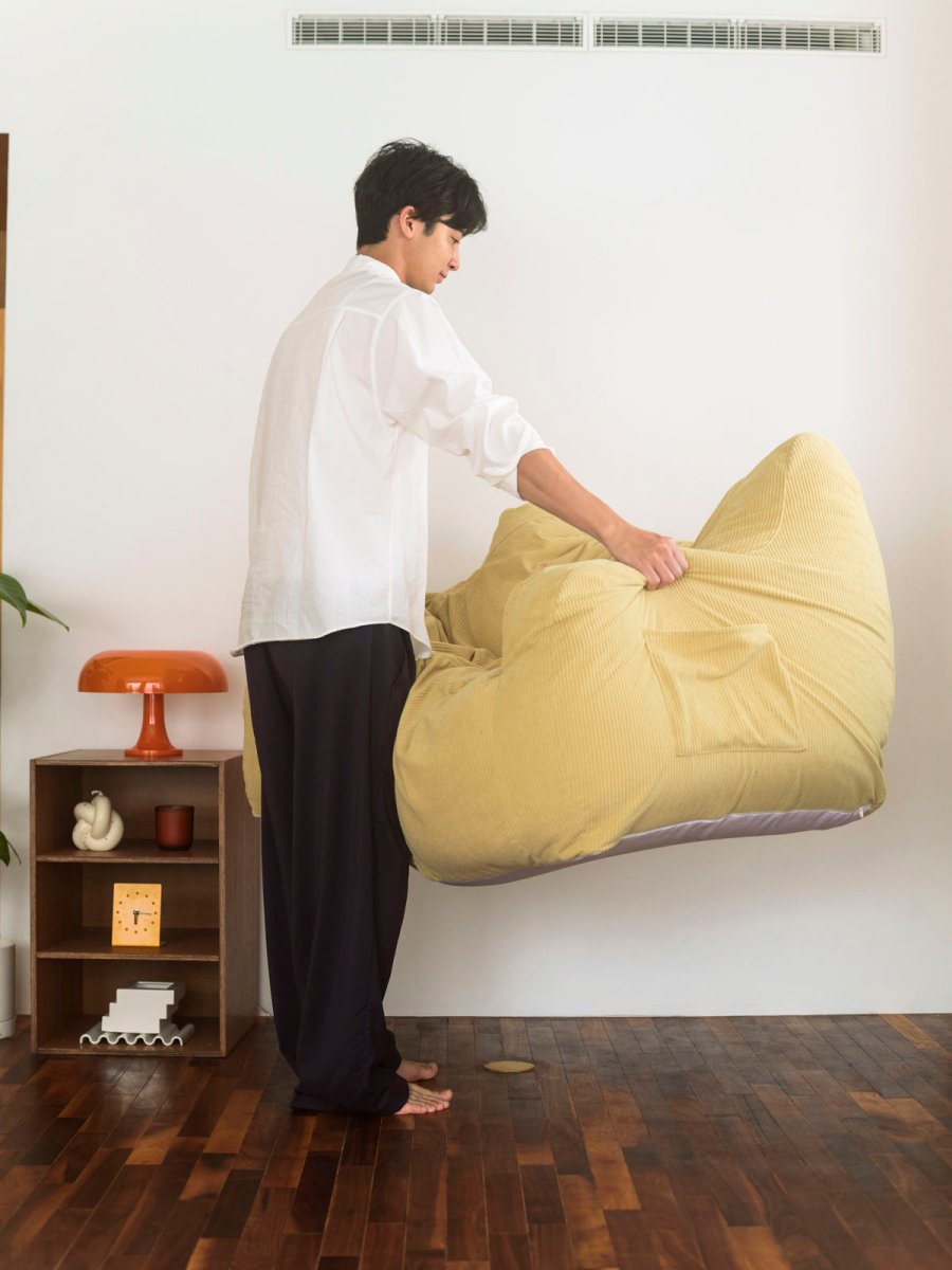 SE - 9371 - LOOSY - HUGME 2人掛けビーズソファ 付替カバー Soft Yellow