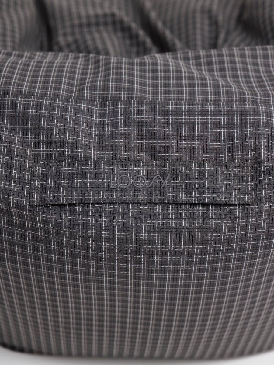 SE - 9591 - LOOSY - HUGME 1人掛けビーズソファ 付替カバー Charcoal Check
