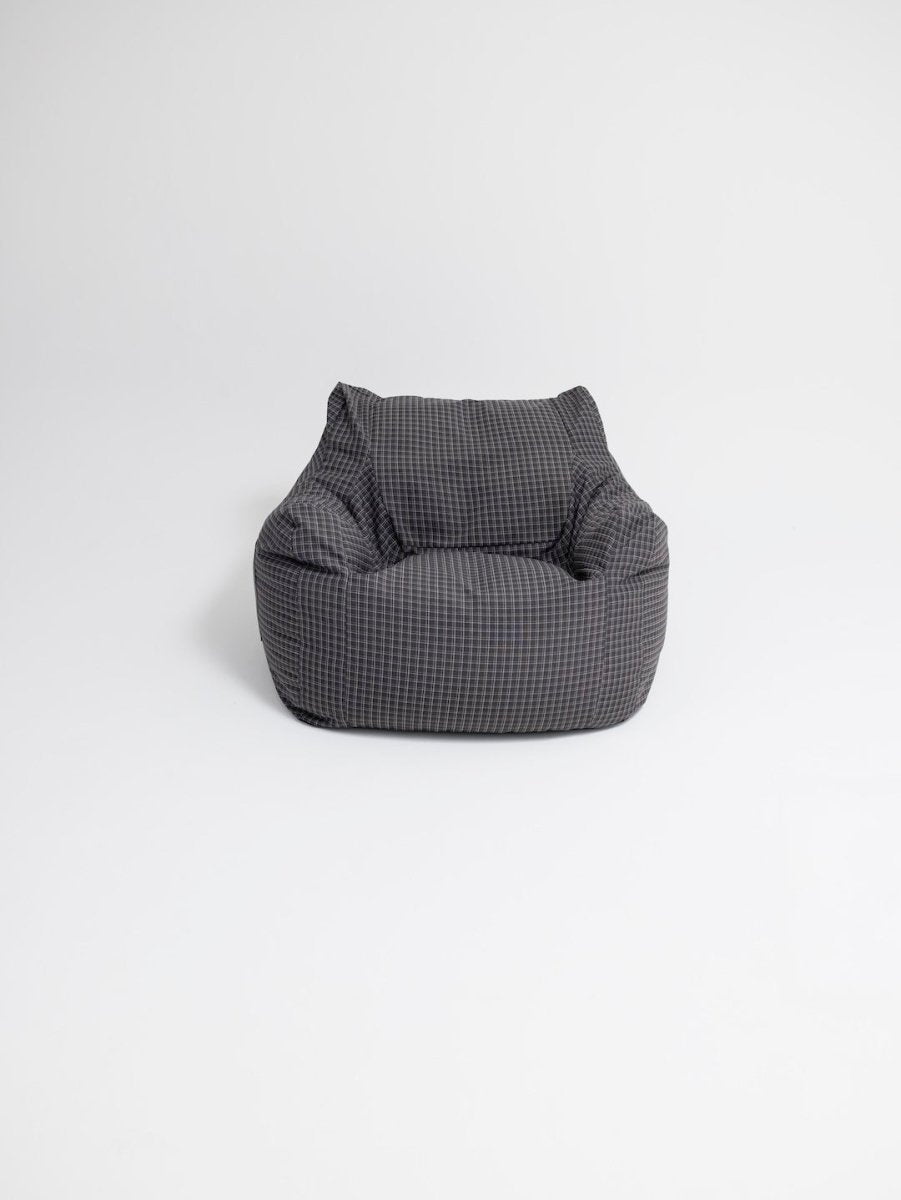 SE - 9591 - LOOSY - HUGME 1人掛けビーズソファ 付替カバー Charcoal Check