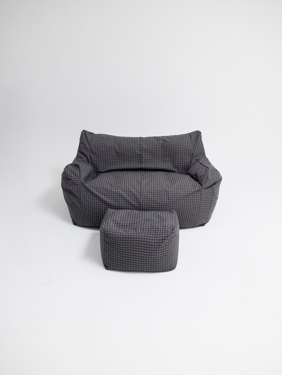 SE - 9595 - LOOSY - HUGME 2人掛けビーズソファ 付替カバー Charcoal Check