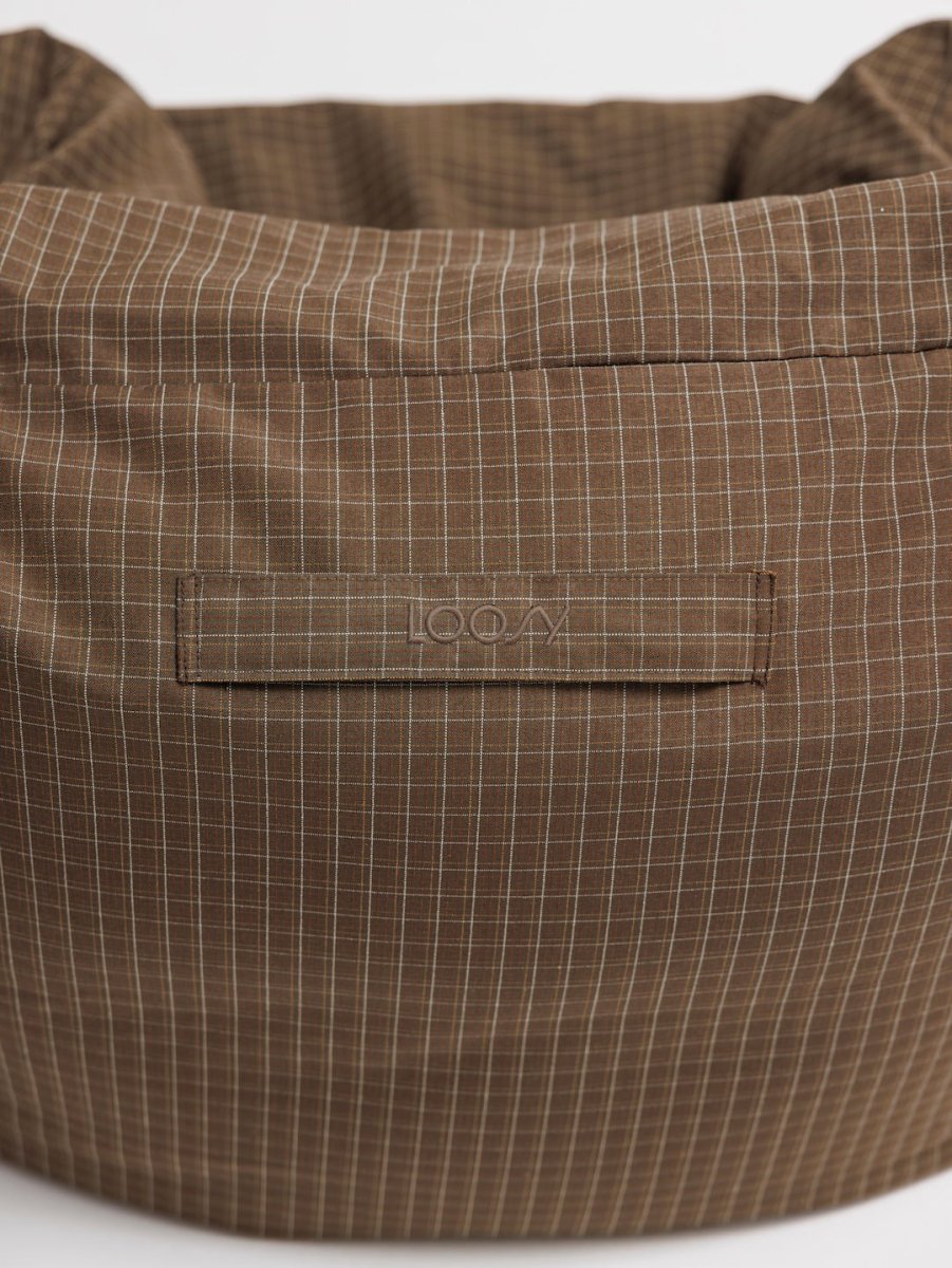 SE - 9596 - LOOSY - HUGME 2人掛けビーズソファ 付替カバー Brown Check
