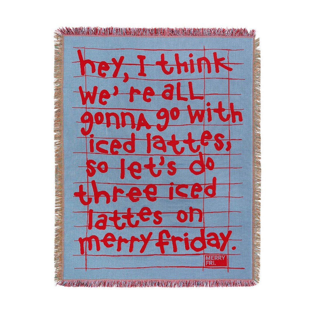BR-10494-MERRY FRIDAY-MERRY FRIDAY ブランケット｜Typo II Blue