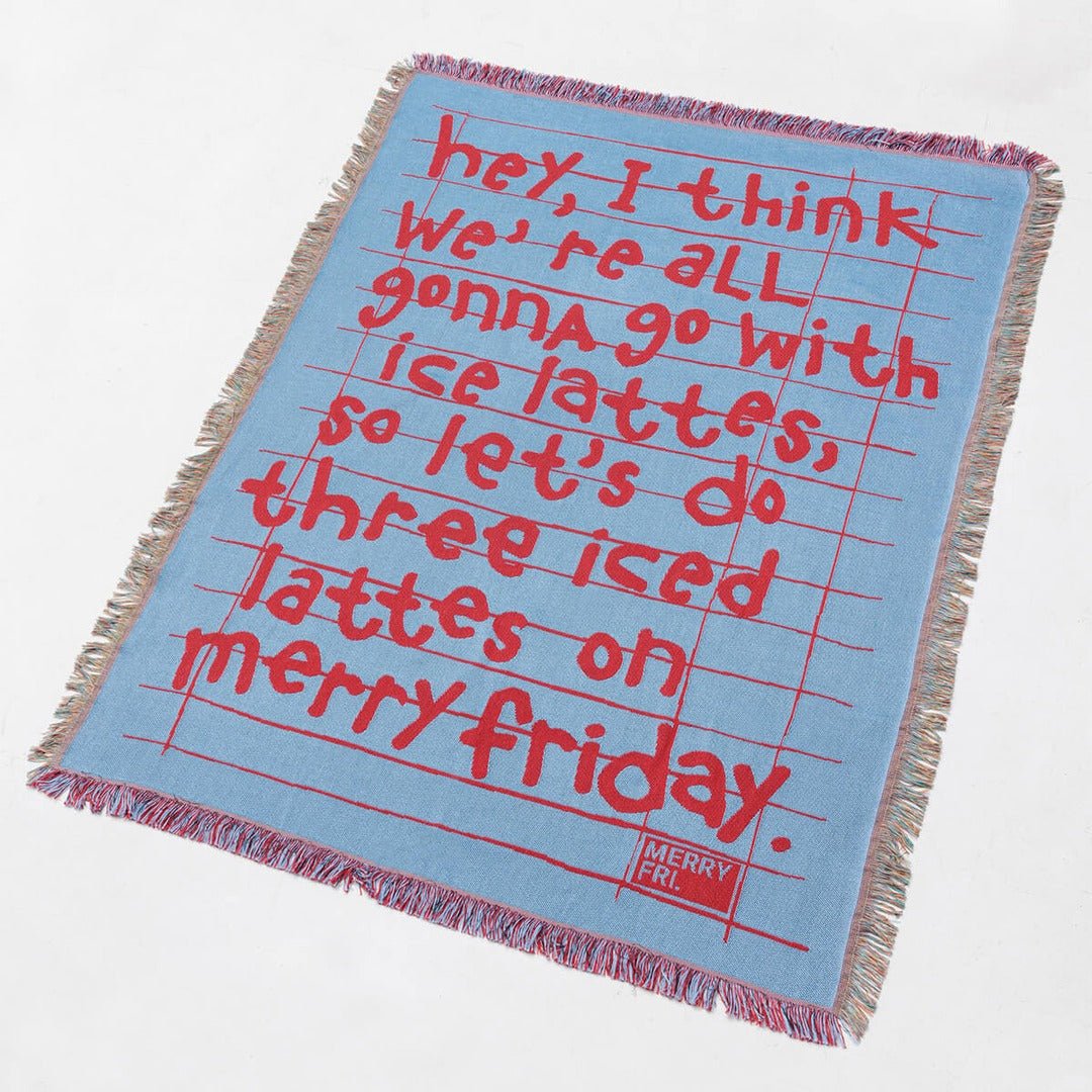 BR-10494-MERRY FRIDAY-MERRY FRIDAY ブランケット｜Typo II Blue