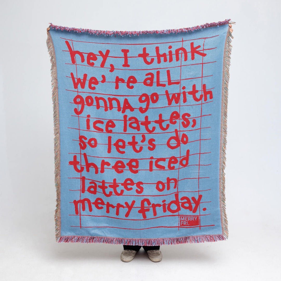 BR-10494-MERRY FRIDAY-MERRY FRIDAY ブランケット｜Typo II Blue