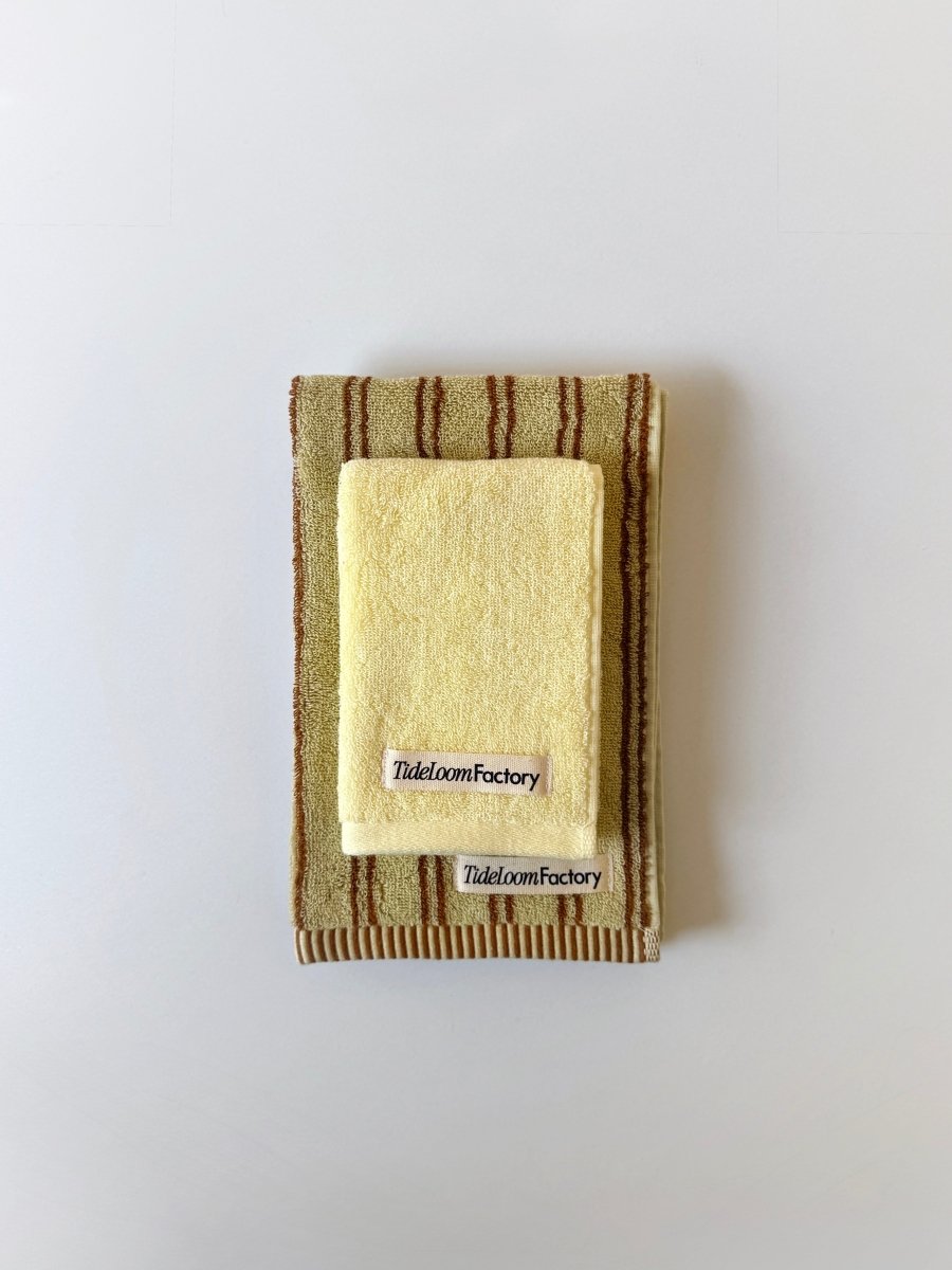 SE - 8591 - Tide Loom Factory - 100% Cotton Towel | Yanagi Stripe / Spring Yellow Set