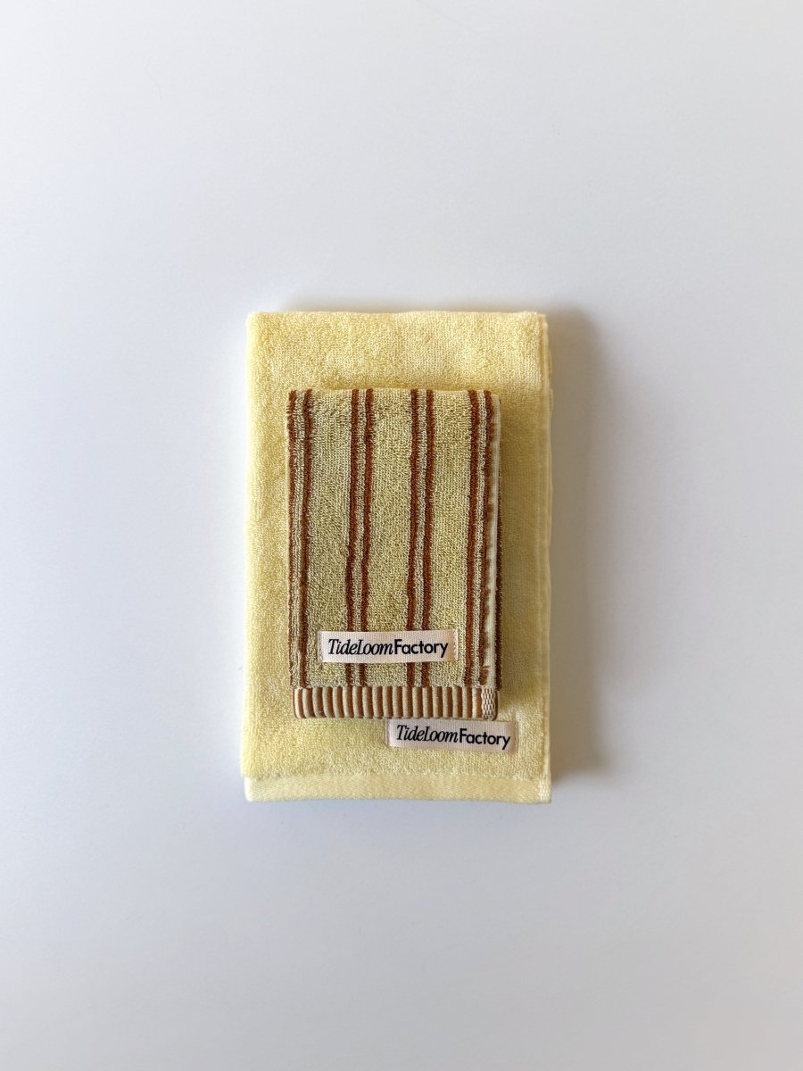 SE - 8591 - Tide Loom Factory - 100% Cotton Towel | Yanagi Stripe / Spring Yellow Set