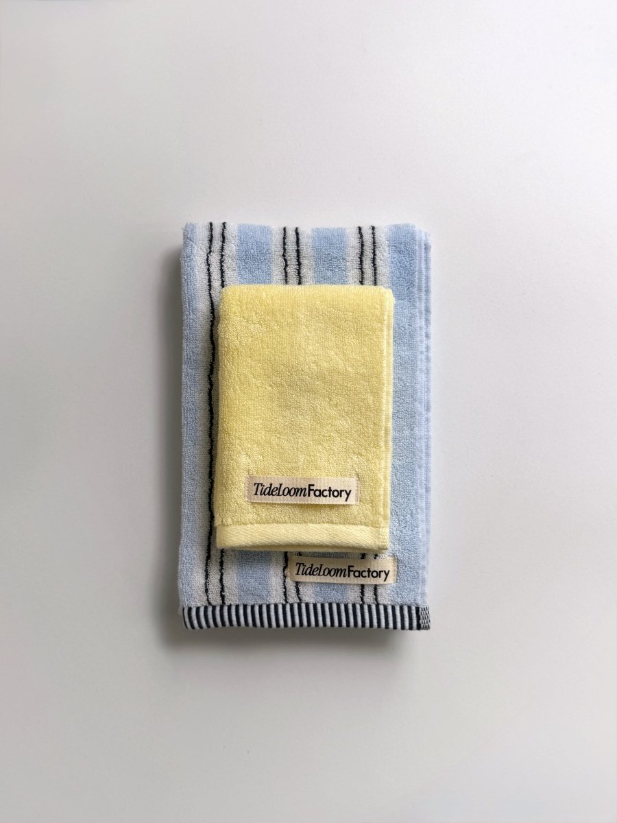 SE - 8655 - Tide Loom Factory - 100% Cotton Towel | Spring Yellow / Breeze Stripe Set