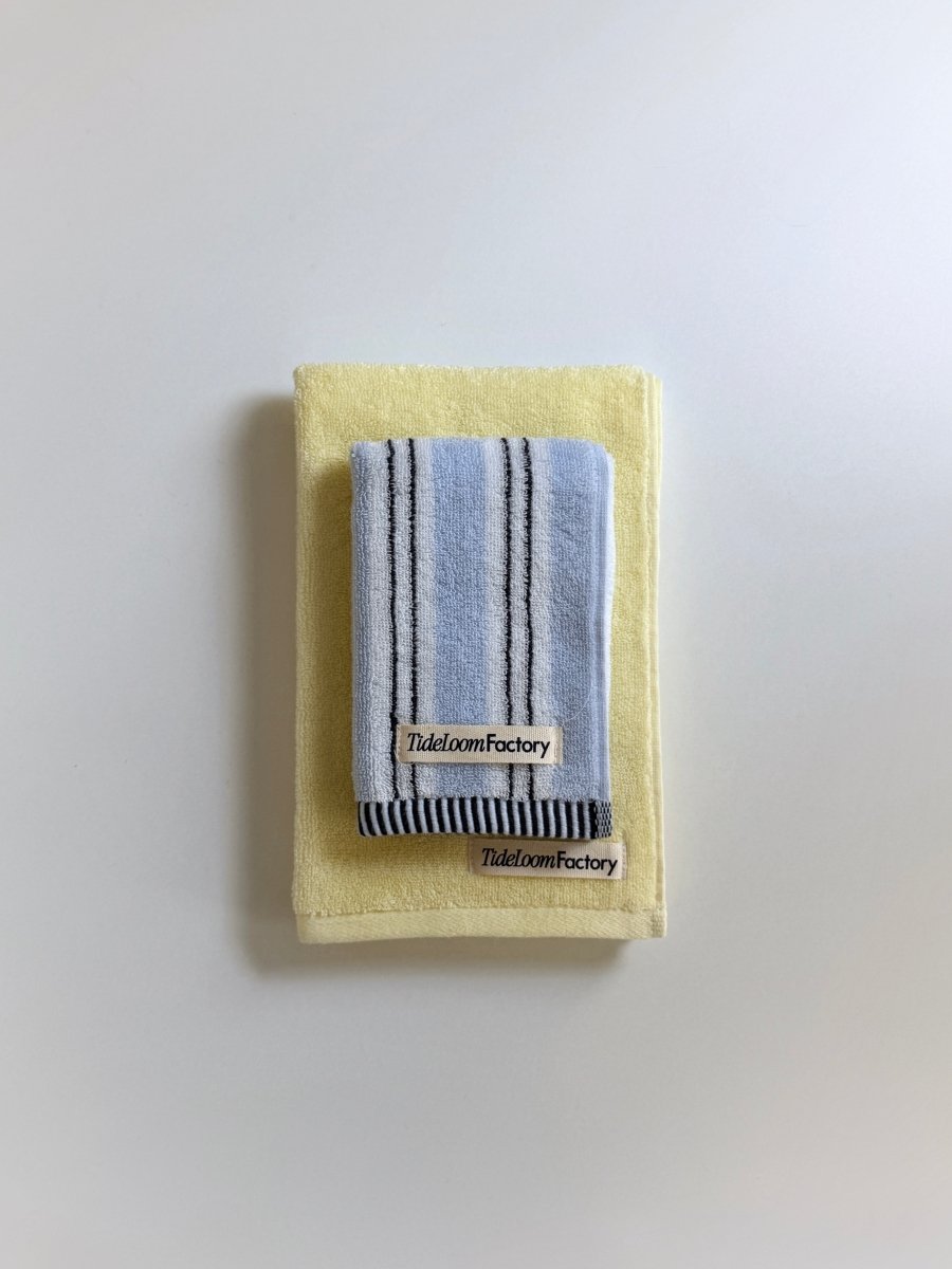 SE - 8655 - Tide Loom Factory - 100% Cotton Towel | Spring Yellow / Breeze Stripe Set