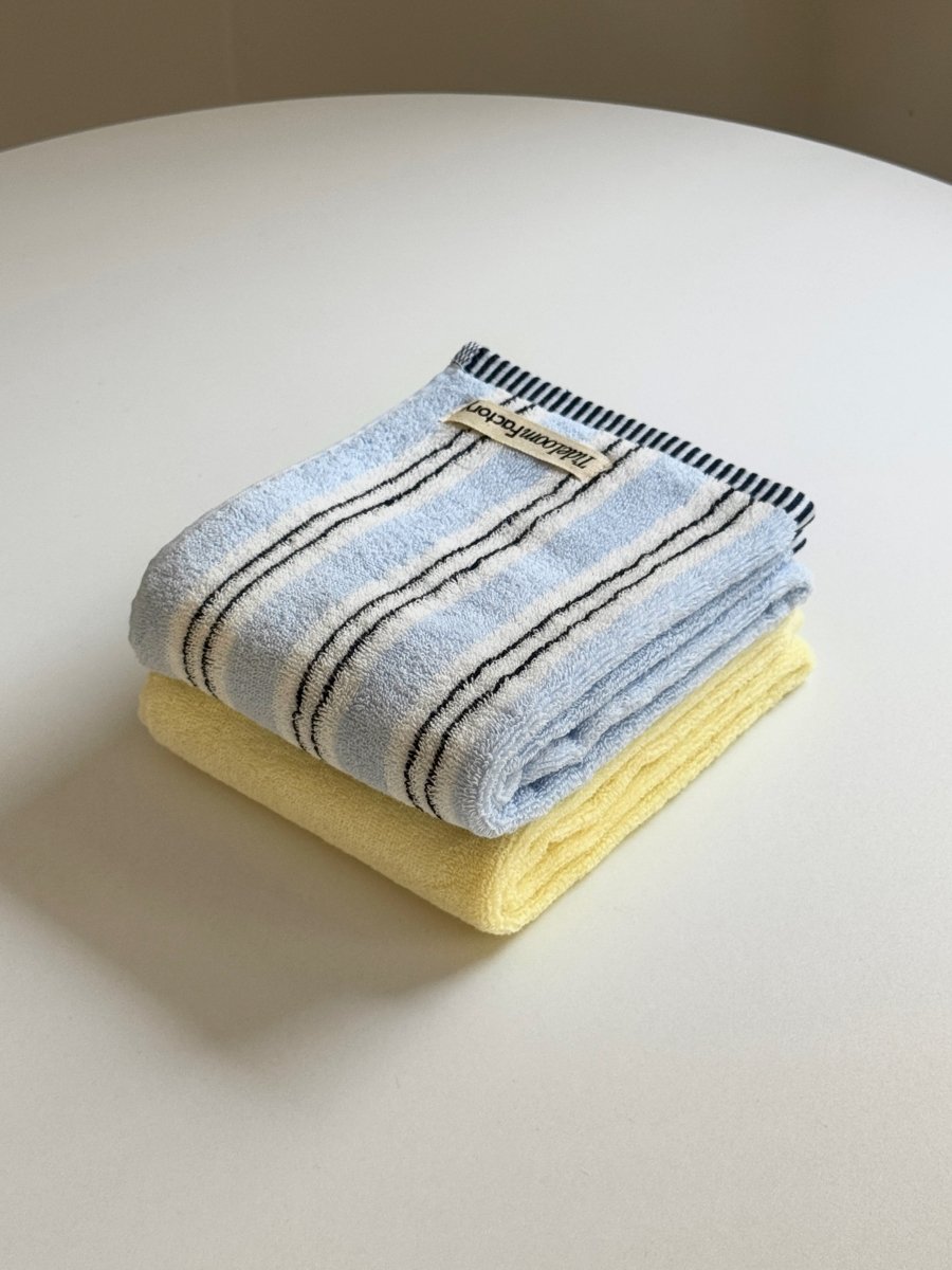 SE - 8655 - Tide Loom Factory - 100% Cotton Towel | Spring Yellow / Breeze Stripe Set