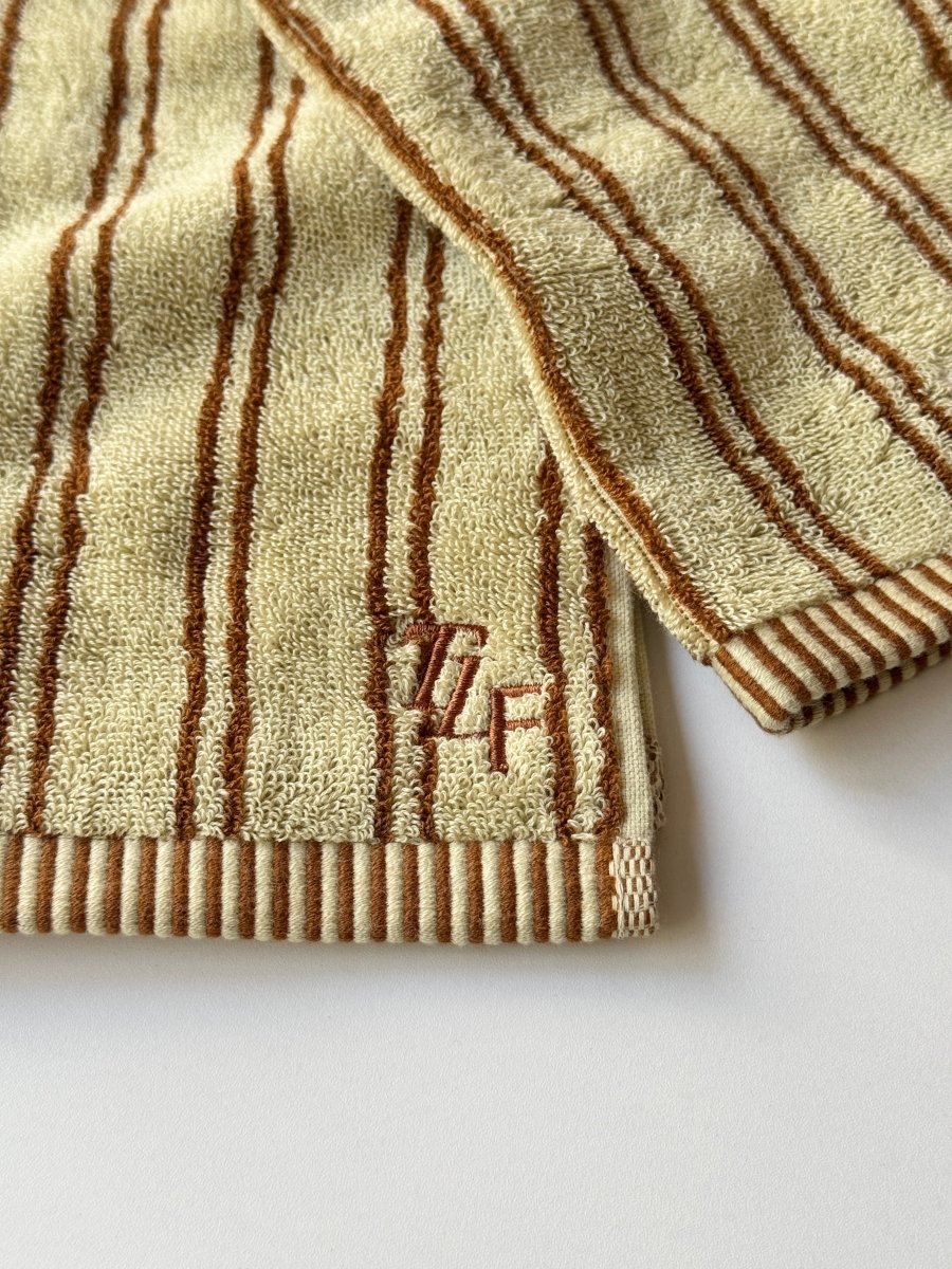 SE - 8719 - Tide Loom Factory - 100% Cotton Towel | Yanagi Stripe / Sand Beige Set